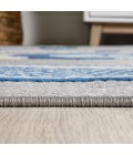 AMALFI COAST Area Rug Nerja Coastal Fish High-Low Gray/Navy 2 ft. x 8 ft. Indoor/Outdoor Runner Rug