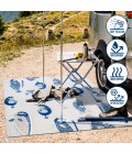 AMALFI COAST Area Rug Nerja Coastal Fish High-Low Gray/Navy 2 ft. x 8 ft. Indoor/Outdoor Runner Rug