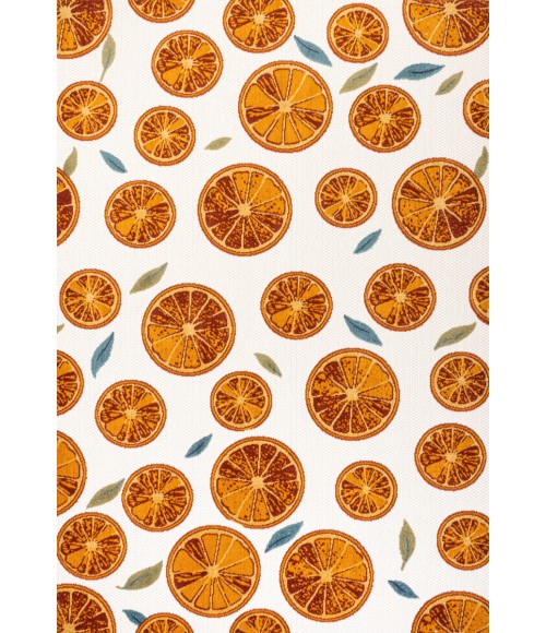 AMALFI COAST Area Rug Aranciata Citrus Slice High-Low Orange/Cream 3 ft. x 5 ft. Indoor/Outdoor Area Rug