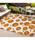 AMALFI COAST Area Rug Aranciata Citrus Slice High-Low Orange/Cream 3 ft. x 5 ft. Indoor/Outdoor Area Rug