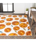 AMALFI COAST Area Rug Aranciata Citrus Slice High-Low Orange/Cream 3 ft. x 5 ft. Indoor/Outdoor Area Rug