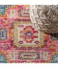 BOHEMIAN FLAIR Area Rug Bohemian FLAIR Boho Vintage Medallion Blue/Red 4 ft. x 6 ft. Area Rug
