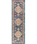 BOHEMIAN FLAIR Area Rug Bohemian FLAIR Boho Vintage Medallion Navy/Red 2 ft. x 8 ft. Runner Rug