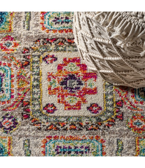 BOHEMIAN FLAIR Area Rug Bohemian FLAIR Boho Vintage Medallion Navy/Red 3 ft. x 5 ft. Area Rug