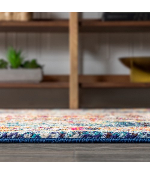 BOHEMIAN FLAIR Area Rug Bohemian FLAIR Boho Vintage Medallion Navy/Red 3 ft. x 5 ft. Area Rug