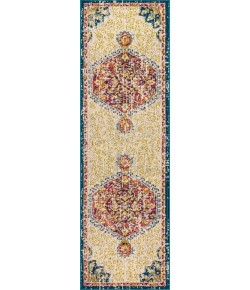 Jonathany Bohemian Flair BMF101A Cream/Orange Area Rug 2 ft. 3 in. X 8 ft. Runner