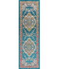 BOHEMIAN FLAIR Area Rug Bohemian FLAIR Boho Vintage Medallion Blue/Yellow 2 ft. x 8 ft. Runner Rug