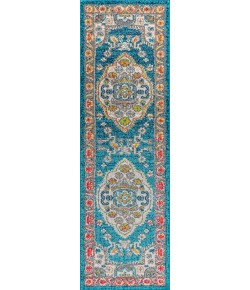 Jonathany Bohemian Flair BMF102A Blue/Yellow Area Rug 2 ft. 3 in. X 8 ft. Runner