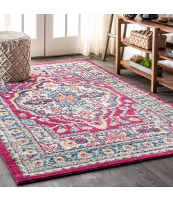 Jonathany Bohemian Flair BMF102B Pink/Ivory Area Rug 7 ft. 9 in. X 10 ft. Rectangle