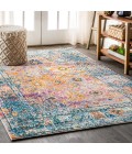 BOHEMIAN FLAIR Area Rug Bohemian FLAIR Boho Vintage Medallion Cream/Navy 8 ft. x 10 ft. Area Rug