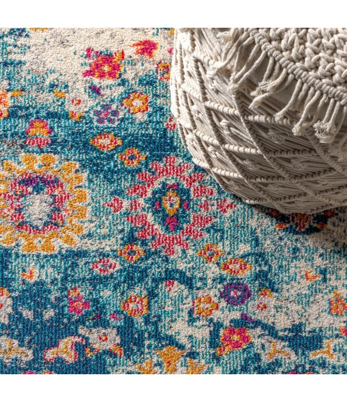 BOHEMIAN FLAIR Area Rug Bohemian FLAIR Boho Vintage Medallion Navy/Cream 3 ft. x 5 ft. Area Rug
