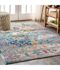 BOHEMIAN FLAIR Area Rug Bohemian FLAIR Boho Vintage Medallion Navy/Cream 3 ft. x 5 ft. Area Rug