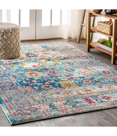 BOHEMIAN FLAIR Area Rug Bohemian FLAIR Boho Vintage Medallion Navy/Cream 3 ft. x 5 ft. Area Rug