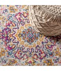 BOHEMIAN FLAIR Area Rug Bohemian FLAIR Boho Vintage Medallion Pink/Cream 3 ft. x 5 ft. Area Rug