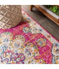 BOHEMIAN FLAIR Area Rug Bohemian FLAIR Boho Vintage Medallion Pink/Cream 3 ft. x 5 ft. Area Rug