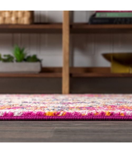 BOHEMIAN FLAIR Area Rug Bohemian FLAIR Boho Vintage Medallion Pink/Cream 3 ft. x 5 ft. Area Rug