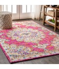 BOHEMIAN FLAIR Area Rug Bohemian FLAIR Boho Vintage Medallion Pink/Cream 3 ft. x 5 ft. Area Rug