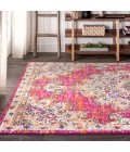 BOHEMIAN FLAIR Area Rug Bohemian FLAIR Boho Vintage Medallion Pink/Cream 3 ft. x 5 ft. Area Rug