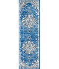 BOHEMIAN FLAIR Area Rug Bohemian FLAIR Boho Vintage Medallion Blue/Cream 2 ft. x 8 ft. Runner Rug