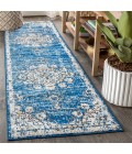 BOHEMIAN FLAIR Area Rug Bohemian FLAIR Boho Vintage Medallion Blue/Cream 2 ft. x 8 ft. Runner Rug