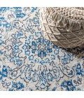 BOHEMIAN FLAIR Area Rug Bohemian FLAIR Boho Vintage Medallion Blue/Cream 2 ft. x 8 ft. Runner Rug