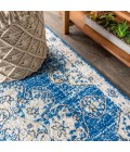 BOHEMIAN FLAIR Area Rug Bohemian FLAIR Boho Vintage Medallion Blue/Cream 2 ft. x 8 ft. Runner Rug