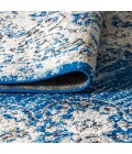 BOHEMIAN FLAIR Area Rug Bohemian FLAIR Boho Vintage Medallion Blue/Cream 2 ft. x 8 ft. Runner Rug