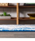 BOHEMIAN FLAIR Area Rug Bohemian FLAIR Boho Vintage Medallion Blue/Cream 2 ft. x 8 ft. Runner Rug