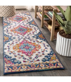 Jonathany Bohemian Flair BMF106A Blue/Multi Area Rug 2 ft. 3 in. X 10 ft. Runner