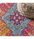 BOHEMIAN FLAIR Area Rug Bohemian FLAIR Boho Vintage Medallion Blue/Multi 6 ft. x 9 ft. Oval Area Rug