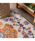 BOHEMIAN FLAIR Area Rug Bohemian FLAIR Boho Vintage Medallion Blue/Multi 6 ft. x 9 ft. Oval Area Rug