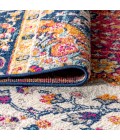 BOHEMIAN FLAIR Area Rug Bohemian FLAIR Boho Vintage Medallion Blue/Multi 6 ft. x 9 ft. Oval Area Rug