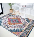 BOHEMIAN FLAIR Area Rug Bohemian FLAIR Boho Vintage Medallion Blue/Multi 9 ft. x 12 ft. Area Rug