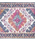 BOHEMIAN FLAIR Area Rug Bohemian FLAIR Boho Vintage Medallion Blue/Multi 5' Square Area Rug