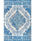 Bohemian FLAIR Boho Vintage Medallion Cream/Blue 4 ft. x 6 ft. Area Rug