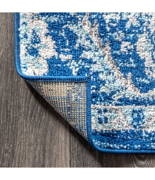 Bohemian FLAIR Boho Vintage Medallion Cream/Blue 4 ft. x 6 ft. Area Rug
