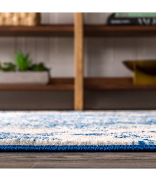 Bohemian FLAIR Boho Vintage Medallion Cream/Blue 4 ft. x 6 ft. Area Rug
