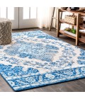 Bohemian FLAIR Boho Vintage Medallion Cream/Blue 4 ft. x 6 ft. Area Rug