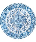 Bohemian FLAIR Boho Vintage Medallion Cream/Blue 5' Round Area Rug