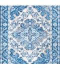 BOHEMIAN FLAIR Area Rug Bohemian FLAIR Boho Vintage Medallion Cream/Blue 5' Square Area Rug
