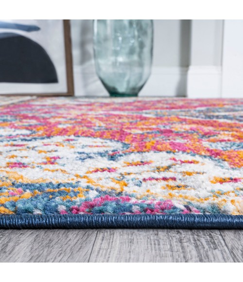 BOHEMIAN FLAIR Area Rug Bohemian Flair Boho Vintage Medallion Fuchsia/Ivory 2 ft. x 8 ft. Runner Rug