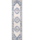 BOHEMIAN FLAIR Area Rug Inigo Cottage Medallion Blue/Gray 2 ft. x 8 ft. Runner Rug