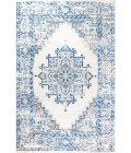 BOHEMIAN FLAIR Area Rug Inigo Cottage Medallion Blue/Gray 8 ft. x 10 ft. Area Rug