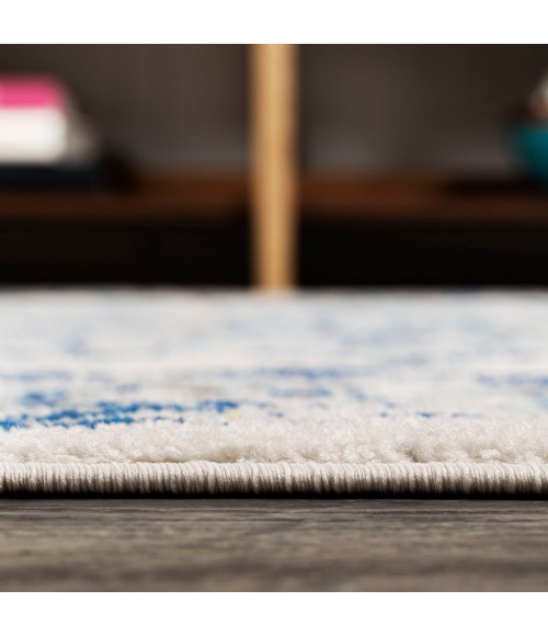BOHEMIAN FLAIR Area Rug Inigo Cottage Medallion Blue/Gray 2 ft. x 8 ft. Runner Rug