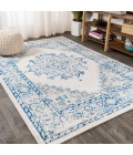 BOHEMIAN FLAIR Area Rug Inigo Cottage Medallion Blue/Gray 8 ft. x 10 ft. Area Rug