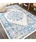 BOHEMIAN FLAIR Area Rug Inigo Cottage Medallion Blue/Gray 8 ft. x 10 ft. Area Rug