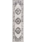 BOHEMIAN FLAIR Area Rug Inigo Cottage Medallion Dark Gray/Cream 2 ft. x 8 ft. Runner Rug