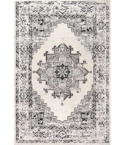 Jonathany Bohemian Flair BMF107B Dark Gray/Cream Area Rug 5 ft. 3 in. X 7 ft. 6 in. Rectangle