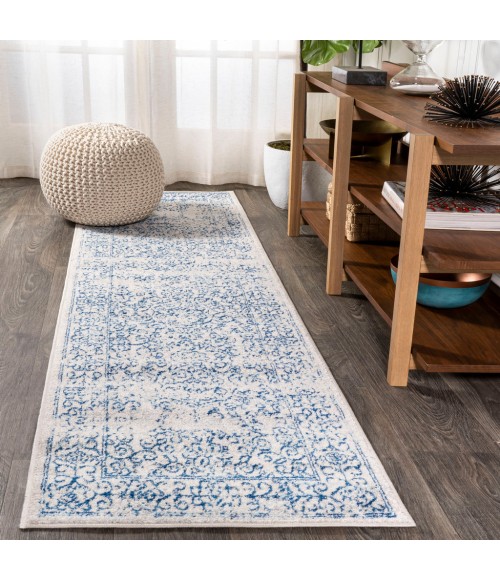 Azul Filigree Cream/Blue 2 ft. x 8 ft. Runner Rug