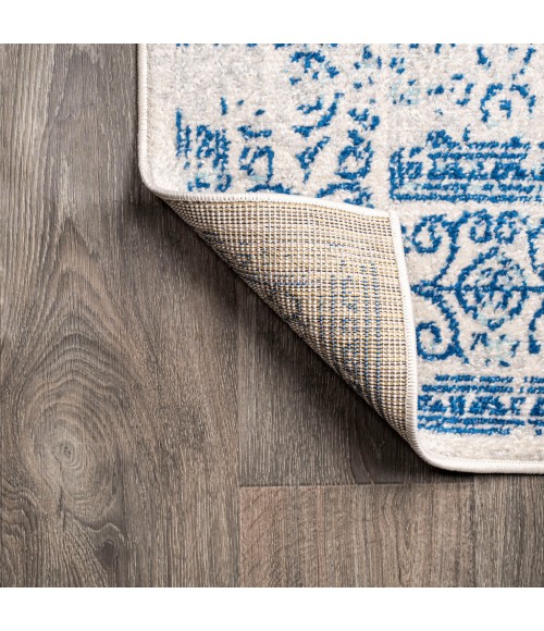 BOHEMIAN FLAIR Area Rug Azul Filigree Cream/Blue 3 ft. x 5 ft. Area Rug